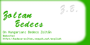 zoltan bedecs business card