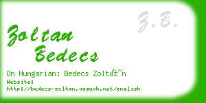 zoltan bedecs business card